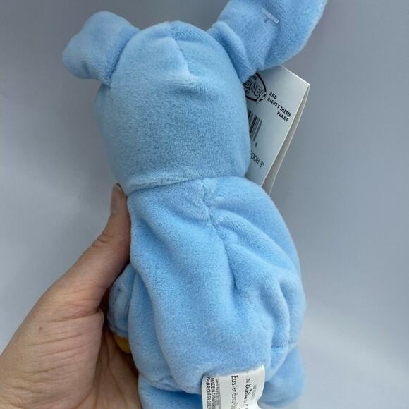 Disney Blue Mini Bean Bag Easter Bunny Pooh Lightweight Plush Stuffed Animal - Picture 2 of 7